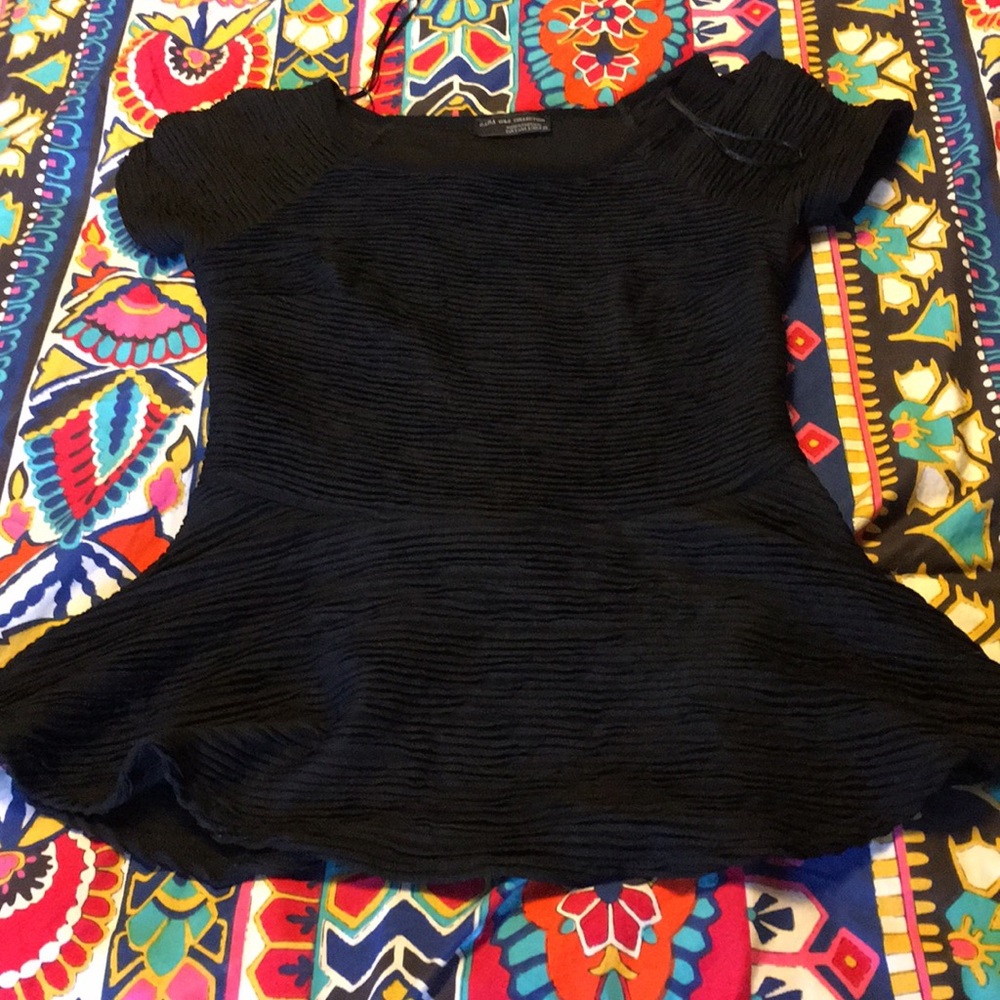 Zara textured peplum Top, Small